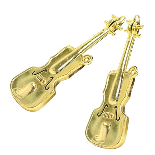 BESTonZON 2st Mini-Geige Kleinste Geige Mini-musikinstrumentenmodell Im Chinesischen Stil Minigitarre Für Puppenhaus Winzige Gitarre Violine Kleinkind Geige Miniatur Plastik Golden von BESTonZON