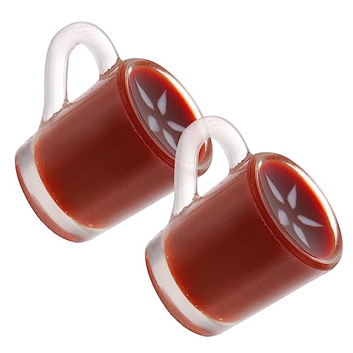 BESTonZON 2st Mini-kaffeetasse Mini-hausspielzeug Für Mini -kaffeetassen Mini-hausverzierung Mini-küchenzubehör Mini-hausschmuck Zarte Foto-Requisiten Miniatur-Dinge Harz Light Brown von BESTonZON