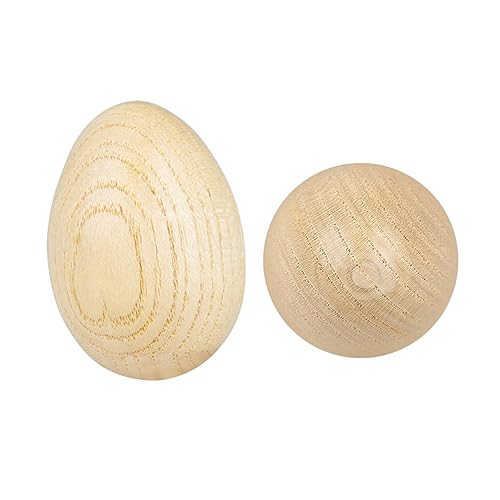 BESTonZON 2st Orf-Sand-Ei Eier Percussion- Eierbecher Für Babys Musik-Ei Aus Holz Percussion-Musik-Eier Eierbecher Aus Holz Maracas- Bunte Eier Hölzern von BESTonZON