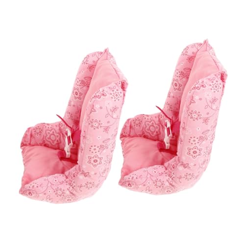 BESTonZON 2st Puppensitzzubehör Autositz Für Neugeborene Babytrage Für Puppen Puppe Autositz Kinderwagenspielzeug Autositz Für Babys Und Puppen Zubehör Für Babypuppen Rosa Stoff von BESTonZON