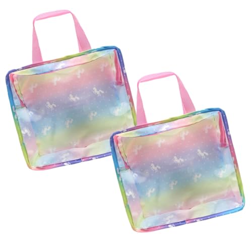 BESTonZON 2st Puppenzubehörtasche Puppenversorgung Einhorntasche Für Kinder Reisetasche Für Puppen Spielzeug Aufbewahrungstasche Handtasche Aufbewahrungstasche Für Spielzeug Polyester von BESTonZON