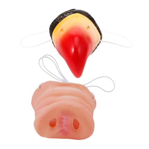 BESTonZON 2st Simulierte Tiernase Gefälschte Tiernase Entenkostümmaske Schweinekostüm-set Vogelschnabelmaske Karnevalsschweinnase Cosplay Papageiennase Papageienkostüm Für Kinder Plastik von BESTonZON