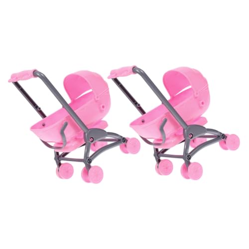 BESTonZON Baby Spielzeug 2st Spielzeugkinderwagen Für Für Neugeborene Kinderwagen Puppenhausmöbel Babyspielzeug Zubehör Für Babypuppen Partyspiele Kinderwagen Rosa Abs von BESTonZON