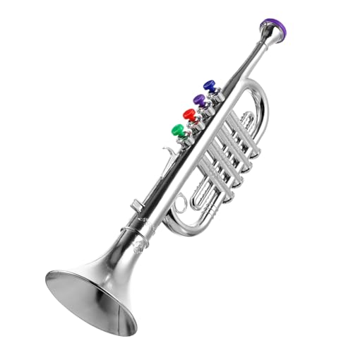 BESTonZON 2st Trompete Spielzeug Party-Horn Kleine Trompete Musikalisches Trompetenspielzeug Kinder Blasinstrument Spielzeug Musikspielzeug Für Babys Kinder Trompete Silver Plastik von BESTonZON