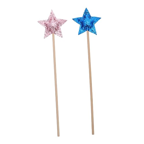 BESTonZON 2st Zauberstab Handlicher Lichtstab Für Kinder Partyzauberstäbe Für Mädchen Stützstab Glitzer-fee-Cosplay-Stick Mädchen Spielzeug Flash-Spielzeug Funkelnder Stab Feenstäbe Hölzern von BESTonZON