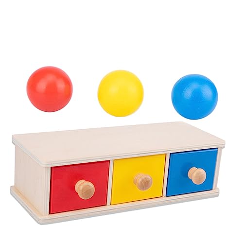 BESTonZON 3 Farben Schublade Lernspielzeug Runde Ball Schublade Für Eltern Kind Interaktion Pädagogisches Für Von 0 3 Jahren von BESTonZON