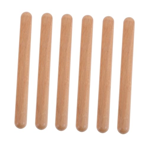 BESTonZON 3 Paare Rhythmus Sticks aus Massivem Hartholz Natürliche Farbe Percussion Instrument für Musikspielzeug zur des Rhythmusgefühls und Musikalischer Entwicklung für Anfänger BESTonZON 3 Paare Rhythmus Sticks aus Massivem Hartholz Natürliche Farbe Percussion Instrument für Musikspielzeug zur des Rhythmusgefühls und Musikalischer Entwicklung für Anfänger von BESTonZON