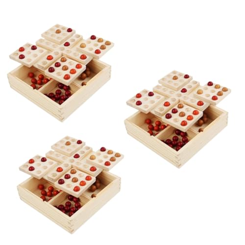 BESTonZON 3 Sätze Backgammon Drehen Vintage Brettspiele Denkspiel Schachspiel Gehen Lustiges Brettspiel Kinder Spielset Kinderschach Intelligentes Logikspiel Lustiges Schachspiel Holz von BESTonZON