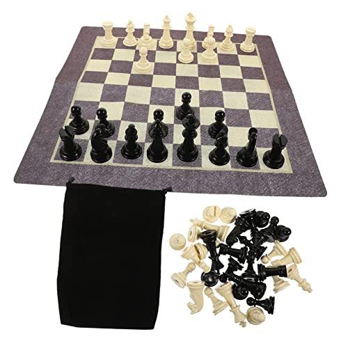 BESTonZON 3 Sätze Brettspiel tragbares Schach Magnetisches Schachbrett Adukt-Spielzeug Kinder spielset interaktives Spielzeug Schachbrett Kinder Toys Schach-Kit Schach aus Plastik Stoff von BESTonZON