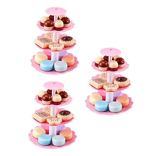 BESTonZON 3 Sätze Dessert-Turm- für kinderspielzeug adventsgeschenke Simulation spielset Tea-Party-Dessert- geburtstagstorte Modell Abs von BESTonZON