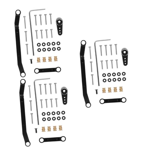 BESTonZON 3 Sätze Fernbedienung Auto Lenksäule Fernbedienung Auto Reparatur Metall Lenkstange Für Fernbedienung Auto Rc Teile Fernbedienung Auto Upgrade Zubehör 1/12 Lenkstange von BESTonZON