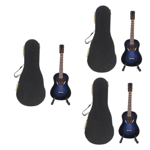 BESTonZON 3 Sätze Gitarrenmodell E-Gitarren-Figur Miniatur Gitarre Spielzeug Miniatur-Gitarren-dekor Mini-Geschenke Musikinstrumente Für Babys Bass Hölzerne Gitarre Violine Holz Kind von BESTonZON