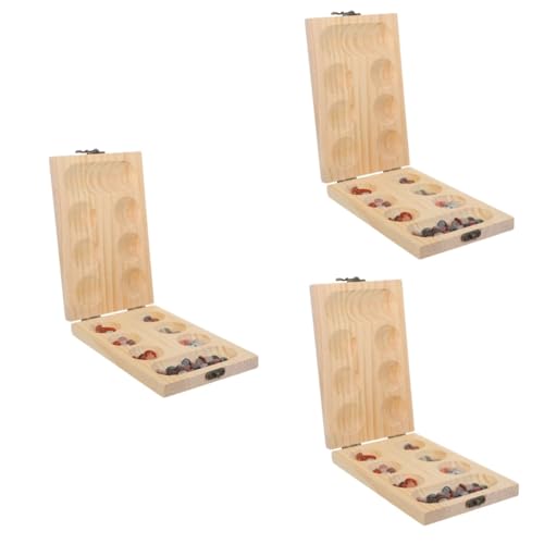 BESTonZON 3 Sätze Mancala-brettspiel Spielsachen Schachbrett Mancala-Klassiker Klappbares Spielbrett Aus Holz Mancala-spieleversorgung Mancala-Spielzeug Aus Holz Logiktraining Schach ， von BESTonZON