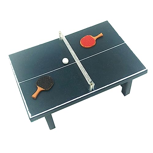 BESTonZON 3 Sätze Modell-Rollenspiel Miniatur-Pong-Tisch Tischtennisplatte Cosplay Mini-zubehör Wohnaccessoires Für Zu Hause Mini-hausaccessoire Sport Mini-Spielzeug Tischtennis Tisch Möbel von BESTonZON