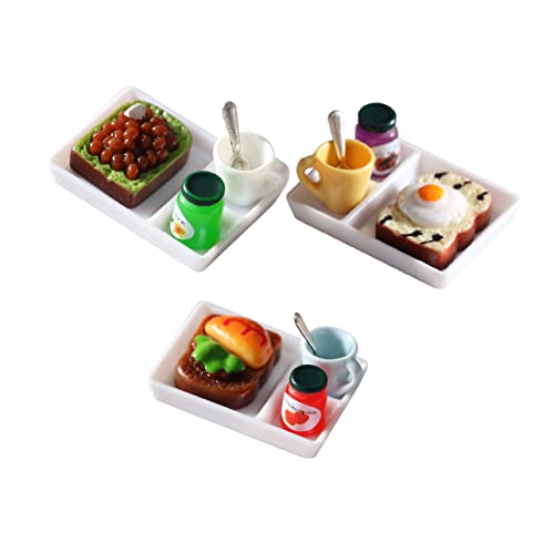 BESTonZON 3 Sätze Puppenhaus-Toast Mini- Bausatz Mini-Essen Speichern Mini- Zum Essen Und Trinken Feinschmeckerspielzeug Mini -lebensmittelspielzeug Sandspielzeug Lebewesen Harz von BESTonZON