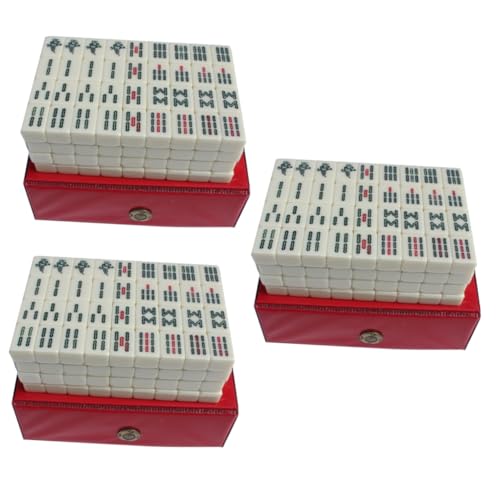 BESTonZON 3 Sätze Reise Freizeit Mahjong Spielzeug für die Reise Mahjong-Kit Chinesisches Mini-Mahjong-Spiel Mahjong Spiele Mahjong Game Reise-Mahjong-Spielzeug Spielzeug für zu Hause Acryl von BESTonZON