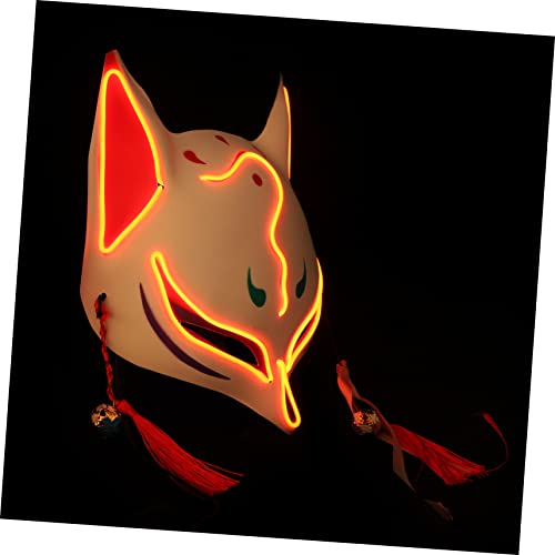 BESTonZON 3 Stk Fuchs Glow Maske Kreative Karnevalsmaske Leuchtende Maske Cosplay-maske Karnevalsmasken Gruselige Halloween-maske Hasenkostüm Für Erwachsene Kaninchenkostümmasken Plastik Rot von BESTonZON