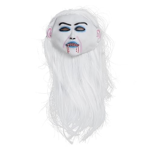 BESTonZON 3 Stk Weiß Haarige Weibliche Geister Maske Abschlussball Requisiten Maske Für Kostümparty Cosplay-kostüm Kleider Cosplay- Erwachsene Grusel Bilden Halloween von BESTonZON