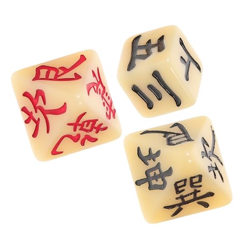 BESTonZON 3 Stück Ich Ching Dice Glückswürfel Wahrsagespielwürfel Weissagungswürfel mehrere Weissagungsspiel Wahrsagerei-Brettspiel polyedrische Würfel chinesische Yi-Jing-Würfel Harz von BESTonZON