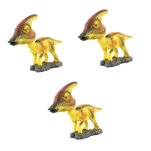 BESTonZON 3 Stück Modell Parasaurolophus Mini Dinosaurier Spielzeug Wackelkopffiguren Realistische Dinosaurierfiguren Dinosaurier Display Modelle Kinder Dinosaurier Spielzeug Desktop von BESTonZON