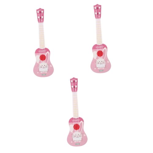 BESTonZON 3 Stück Saiten Ukulele Für Kinder Kinder-Ukulele Minispielzeug Für Kinder Musikalisches Spielzeug Ukulelen E-Gitarre Kindergitarren Ukulele Spielzeug Für Kinder Rosa Plastik von BESTonZON