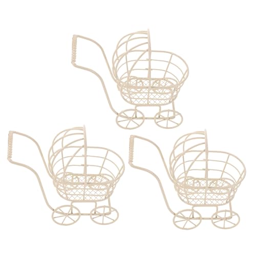 BESTonZON 3 Stück Teiliges Miniatur Babywagen aus Eisen Draht Mini Puppenwagen für Multifunktionaler Puppenhaus Organizer und Miniatur Möbel Dekoration für Spielhäuser BESTonZON 3 Stück Teiliges Miniatur Babywagen aus Eisen Draht Mini Puppenwagen für Multifunktionaler Puppenhaus Organizer und Miniatur Möbel Dekoration für Spielhäuser von BESTonZON
