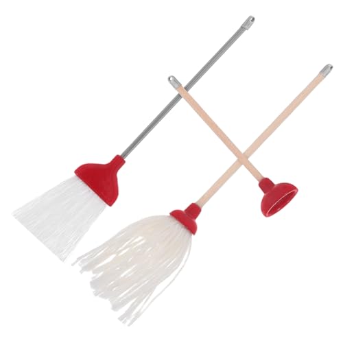 BESTonZON 3 Stück Teiliges Miniatur Dollhouse Reinigungsset mit Realistischem Mop Besen und Toilettenpümpel Detailgetreue Miniaturen für Puppenhaus Badezimmer und Waschküchen Dekoration BESTonZON 3 Stück Teiliges Miniatur Dollhouse Reinigungsset mit Realistischem Mop Besen und Toilettenpümpel Detailgetreue Miniaturen für Puppenhaus Badezimmer und Waschküchen Dekoration von BESTonZON