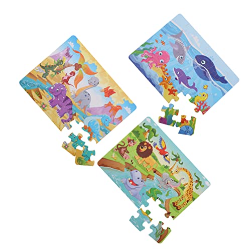 BESTonZON 3 Teiliges Puzzle Pädagogisches Spielzeug Tierthema Spielzeug Gehirnentwicklungsspielzeug Unterhaltsames Spielzeug Kognitives Spielzeug Für Kinder Lernspielzeug Für Kinder von BESTonZON