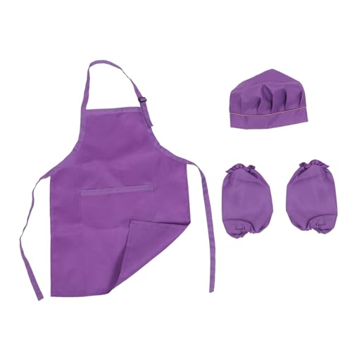 BESTonZON 3-Teiliges Set Handschelle zum Kochen für Kinder Kind kocht Kinder Kochen Ärmel kinderkochmütze Kinderschürze Kinderkoch-Spielset Kindermütze Performance-Kleidung einstellen von BESTonZON