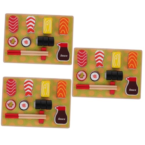 BESTonZON 3 Teiliges Set Sushi Spielzeug Essen Spielen Lernspielzeug Rollenspiel Küchenspielzeug Fake Food Spielset Rollenspielset Rollenspiel Sushi Für Kinder von BESTonZON