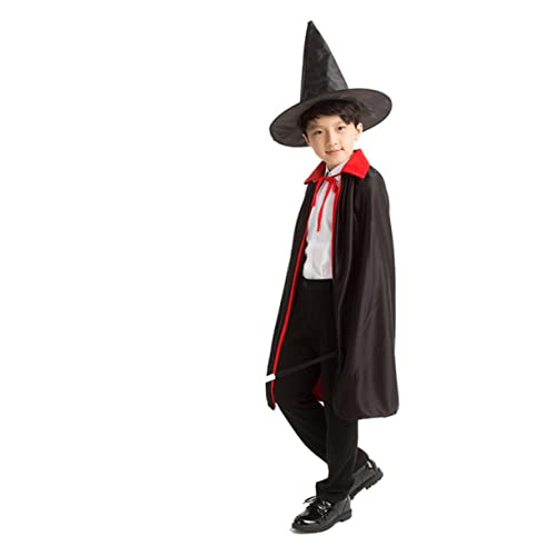 BESTonZON 3-Teiliges Set Zauberer Kostüm halloweenkostüme für Kinder Halloween Kleider für Kinder halloweenkostüme+für+Kinder karnevalskleidung für Kinder Zauberer-Outfit Zauberer Kleidung von BESTonZON