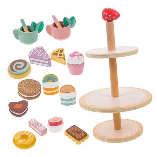 BESTonZON 3 Teiliges Spielzeugset Für Simulation Von Kuchen Und Interaktives Für Rollenspiele Ideales Lernspielzeug Für Kleinkinder Inklusive 3 Stöckigem Dessertständer 085 von BESTonZON