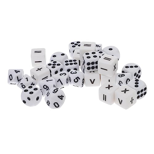 BESTonZON 30 STK Hilfslehrwürfel Spiele Mathe-lehrmittel Große Würfel Würfelspiel Für Die Sammelwürfel Leere Würfel Farbige Würfel Mathe-lernwürfel Mathematik Würfel Acryl Weiß von BESTonZON