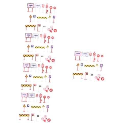 BESTonZON 30 Sätze Straßensperre Verkehrszeichen Vergoldete Spielkarten Glaskugel Verkehrszeichen Aus Spielzeug Straßensperren Einfahrt Barriere Mikrodekor Kind Miniatur Abs Straßenschild von BESTonZON