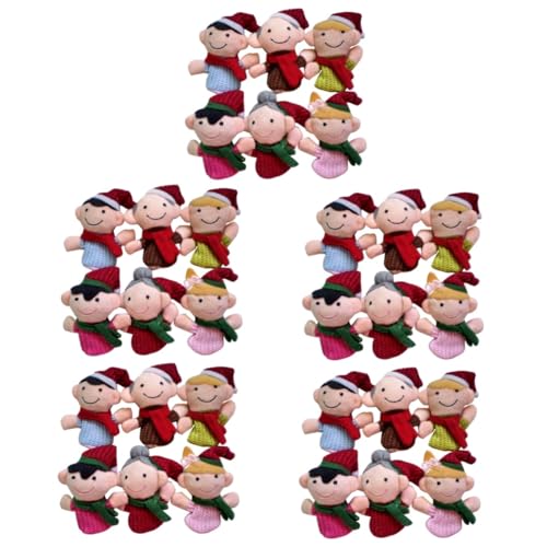 BESTonZON 30 Stück Fingerpuppen Plüschpuppen Spielzeug Weihnachtsstrumpffüller Familien Minifiguren Familien Rollenspielspielzeug Mini Familienpuppe Niedliche Handpuppen Spielzeug von BESTonZON