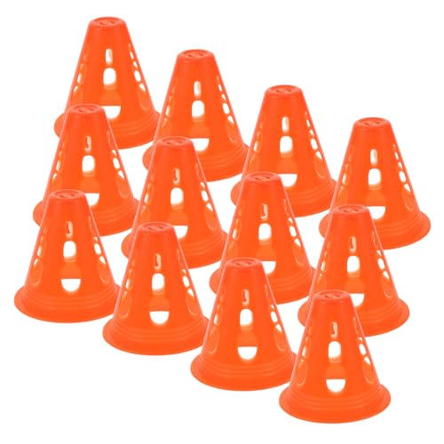 BESTonZON 30 Stück Winddichte Rollski Hüte Für Sporttraining Fußball Trainingshütchen Mini Sportkegel Mini Fußballkegel Mini Fußbälle Skater Schuhe Sportmarker Pe Orange von BESTonZON