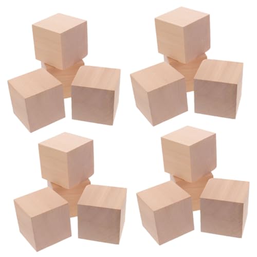 BESTonZON 30St Block Kinder holzspielzeug stapelspielzeug Educational Toys Kreatives Spielzeug DIY Spielzeug spielzeuge unfertige Holzwürfel Holzklötze zum Basteln Leere Holzblöcke hölzern von BESTonZON