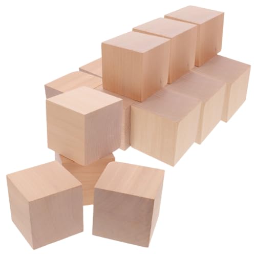 BESTonZON 30st Block Spielzeuge Holzbausteine Würfel Bausteine Lernspiel Spielzeug Holzklötze Zum Basteln Bausteinspielzeug Für Kinder Unfertige Leere Holzblöcke Leere Holzklötze Hölzern von BESTonZON