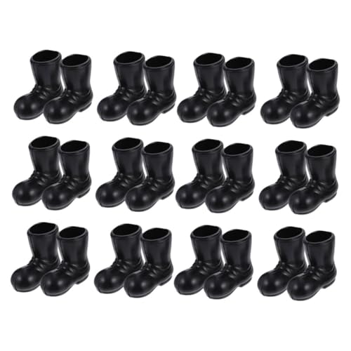 BESTonZON 30st Weihnachtsstiefeletten Weihnachtsdekoration Puppenhaus-miniaturstiefel Kleine Weihnachtsstiefel Puppenhaus-kostüm-dekor Mini-weihnachtsmann-schuhmodell Plüsch Sport Black von BESTonZON