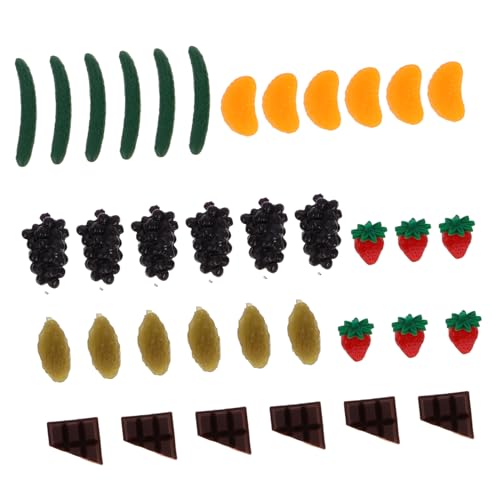 BESTonZON 35st Mini-simulationsfrucht Mini-Food- Schnuller Für Babynahrung -einkaufswagen Minispielzeug Für Mädchen Winziges Essen Spiele Einkaufswagen Minifiguren Plastik von BESTonZON