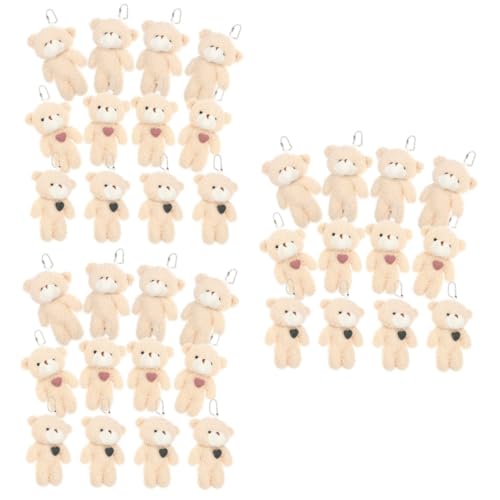 BESTonZON 36 STK Teddybär-Puppe Puppe Schlüsselanhänger Mini-Handtasche Mädchenspielzeug Plüschtier Bären-Partygeschenk ausgestopftes Tier Weihnachten schmücken errötender Bär Charme Baby von BESTonZON