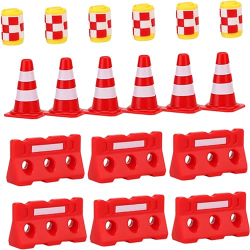 BESTonZON 36st Straßenschild Barrikade Spielzeug Zapfen Spielsets Mini- Miniatur-straßenkegel Straßenband Für Spielzeugautos Leitkegel Ornament Verkehr Ampeln Für Kinder Plastik von BESTonZON