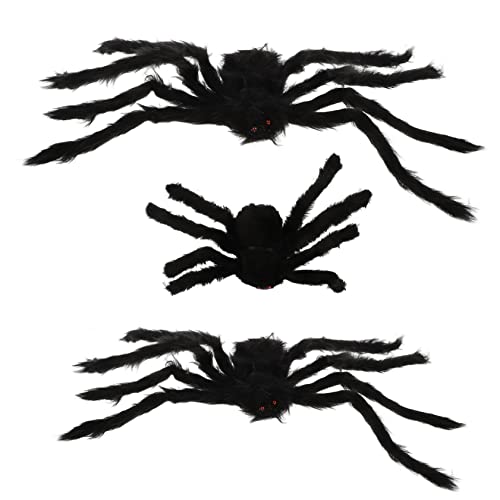 BESTonZON 3Pcs Halloween-Spinne Halloween-Krähen Plüsch Halloween-Dekorationen Spinne gruselig Halloween aussendeko Halloween spukhaus Halloween-Partyzubehör Black von BESTonZON