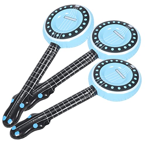 BESTonZON 3St Aufblasbares Musikinstrument E-Gitarre für Musikspielzeug für Babys Lichtschwertspielzeug Banjos Instrumente lustiges Inflationsspielzeug Kinderaccessoire PVC Blue von BESTonZON