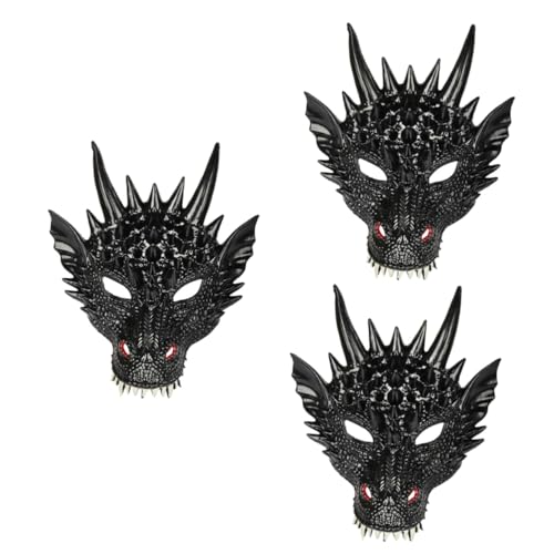 BESTonZON 3St Drachenmaske Halloween-Cosplay-Requisiten Halloween- halloween masken halloweenmaske kleidung Halloween-Drachen-Gesichtsmaske Drachenkopfmaske für Erwachsene Pu von BESTonZON