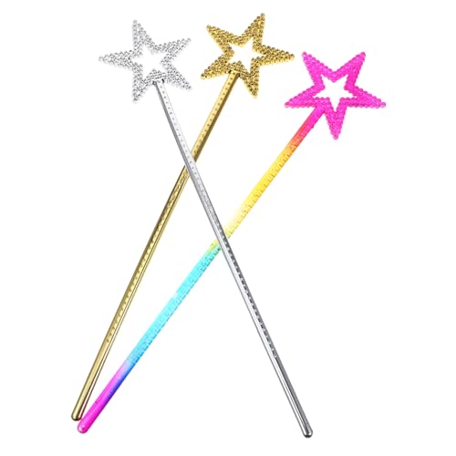 BESTonZON 3St Engel Zauberstab Mädchen Fee Puppenhaus Fairy Wand ' Party Favours valwntinstagsgeschenk hochzeitdeko Sternenstäbe Star Fairy Zauberstäbe Sticks Plastik von BESTonZON