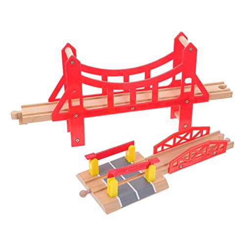 BESTonZON 3St Gleisbausteine Lernspielzeug für Kinder Gehirnspielzeug Kinder tylonal Kinder holzspielzeug Zugbrücke Holzspielzeug Set Gleiszubehör Spielzeug für Eisenbahnschienen aus Holz von BESTonZON