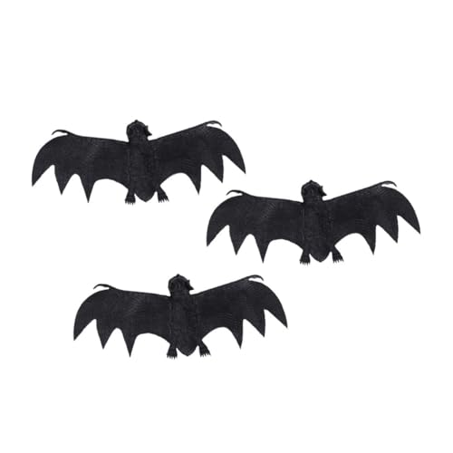 BESTonZON 3St Halloween-Spielzeug Halloween fledermäuse Halloween Bats gruselige Halloween-Dekorationen Kinderschmuck Spielzeuge Ornament Halloween-Schmuck hängendes Dekor weiches Gummi von BESTonZON