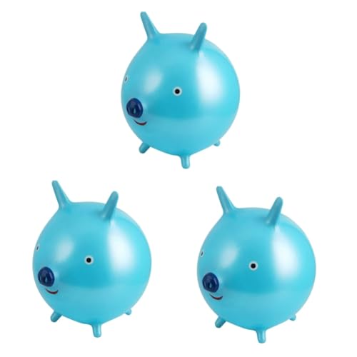 BESTonZON 3St Hüpfball für Kinder Dicker Springender Ball Partyspielzeug federnd Hüpfbälle für Kinder hüpfend Spielzeug für Kinder kinderspielzeug Stringy Balls Cartoon-Hüpfball Blue von BESTonZON