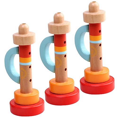 BESTonZON 3St Kindertrompete kleines Kinderspielzeug Haushaltsspielzeug Trompete Kinderzubehör kinderinstrumente Kinder musikinstrumente kompaktes Kinderspielzeug Kinderbedarf hölzern Orange von BESTonZON